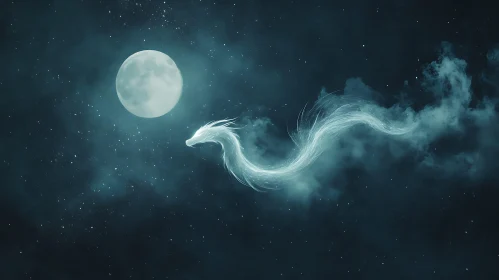 Celestial Dragon Under Moonlight