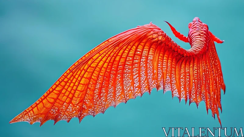 Scarlet Fins on Teal AI Image