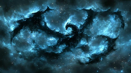 Cosmic Dragon in Starry Space