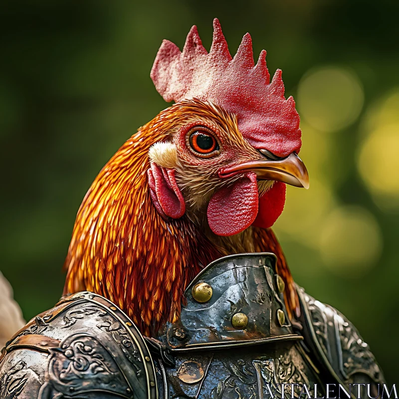 AI ART Rooster Knight in Shining Armor