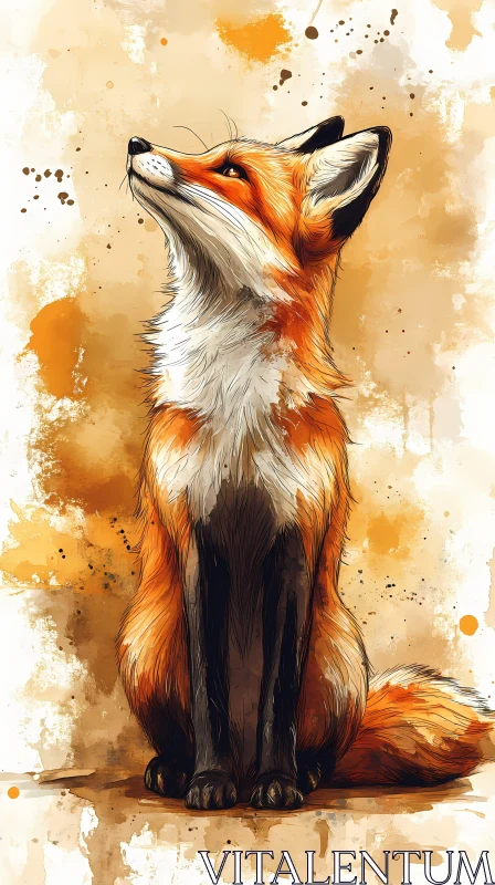 Captivating Fox Illustration AI Image