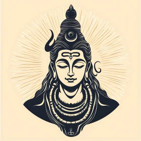 Serene Hindu Deity Illustration