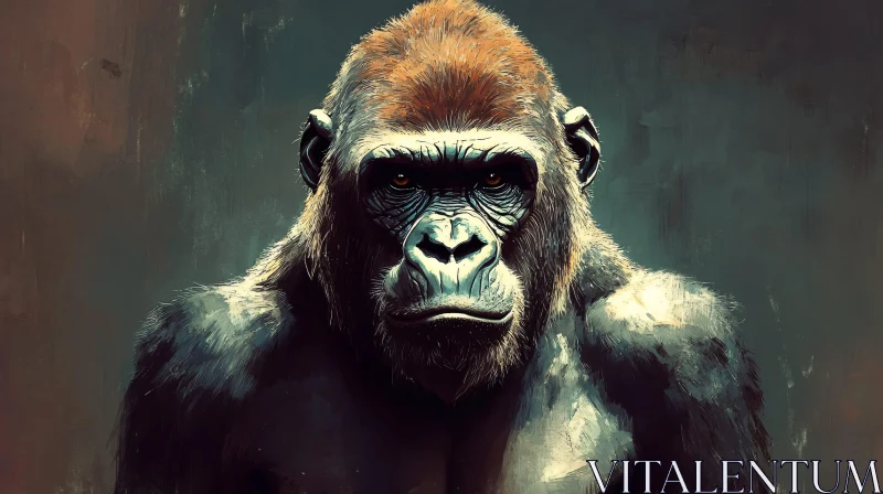 Gorilla Portrait Art AI Image