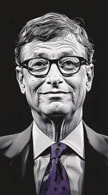 Bill Gates Artistic Portrait