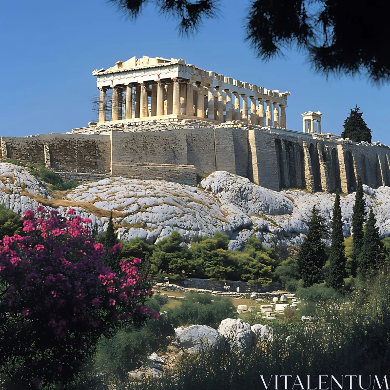 Acropolis of Athens: The Parthenon Temple AI Image