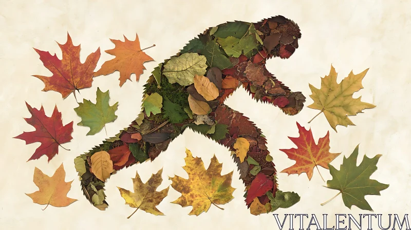 Leaf Man: A Seasonal Silhouette AI Image