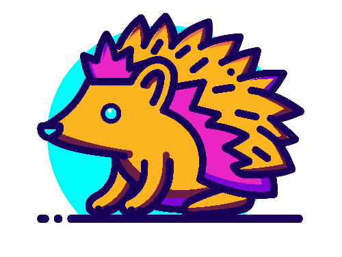 Colorful Crowned Hedgehog Illustration for Merchandise POD Design