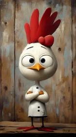Animated Chicken with Red Comb