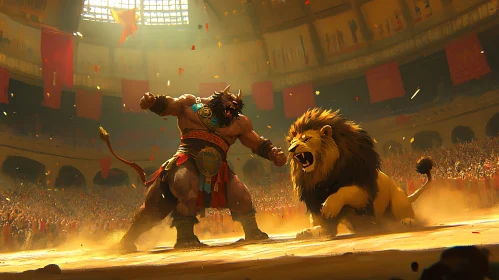 Lion Gladiator Battle