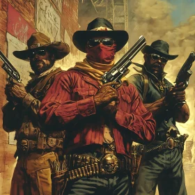 Armed Cowboys in Western Style