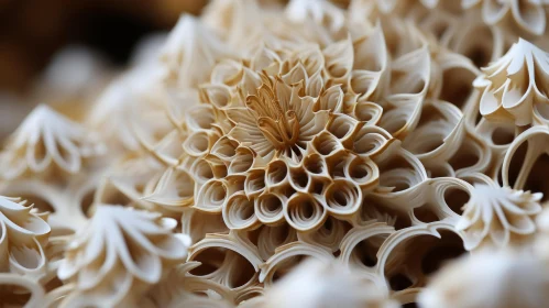 Intricate Close-Up of White Flowers in Paper Sculpture Style