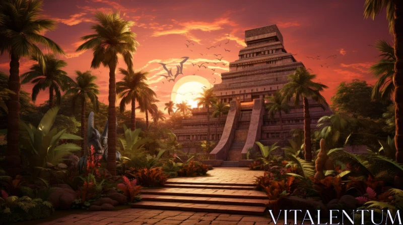 AI ART Mesmerizing 3D Jungle Fantasy Scene - Inspired by Mayan and Egyptian Art