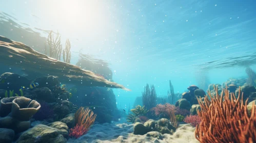 Tranquil Underwater Scene: Dreamy Landscapes and Colorful Reefs