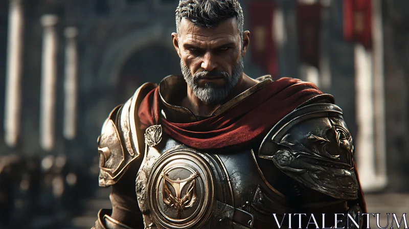 Armored Warrior with Red Cape