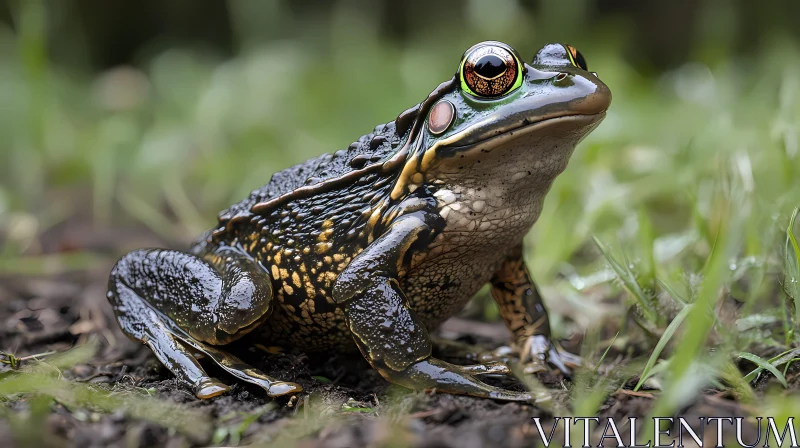 Frog Close-up in Lush Habitat