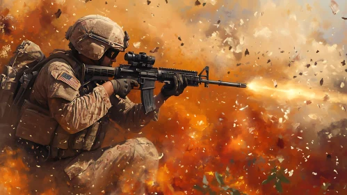 Soldier in Firefight: A Moment of Valor