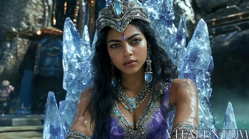 Woman on Ice Throne