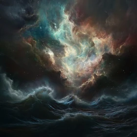 Oceanic Nebula: A Stormy Seascape