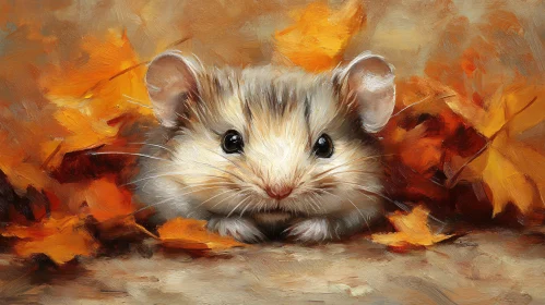 Autumn Leaves and Mouse Painting