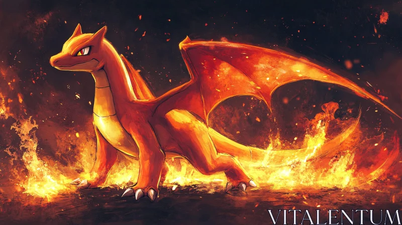 Intense Fire Dragon Illustration