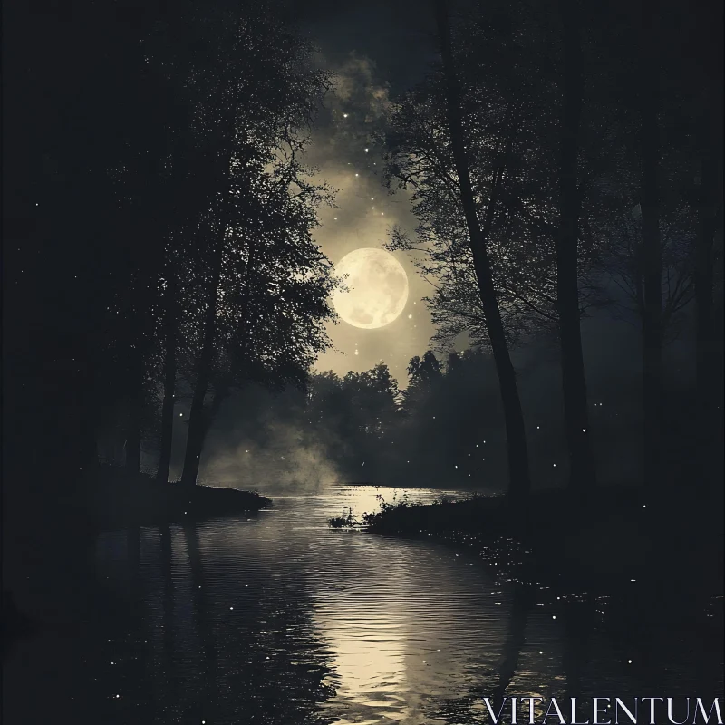 Tranquil Moonlight Reflection