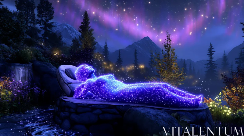 Luminous Slumber in a Cosmic Dream AI Image