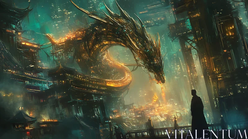 Golden Dragon and Lone Man in City