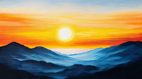 Tranquil Mountain View at Sunset