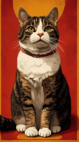 Regal Feline Art Piece