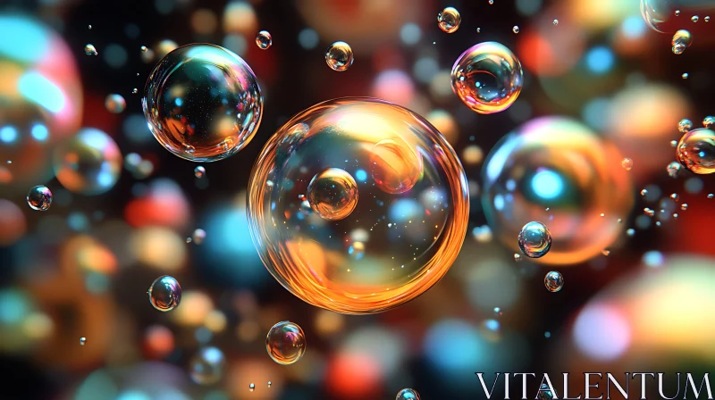Abstract Spherical Orbs with Colorful Reflections
