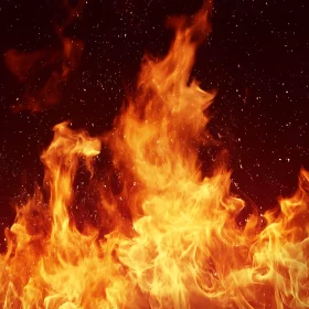 Intense Blaze with Lively Orange Flames