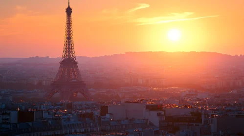 Paris Eiffel Tower Sunset View
