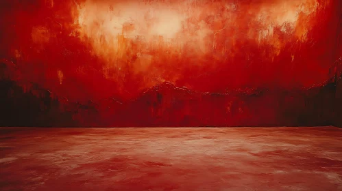 Fiery Red Abstract Art Painting