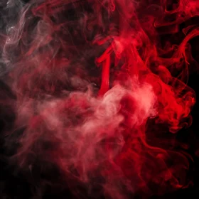 Swirling Red and White Smoke