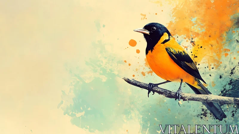Colorful Bird Perched on Tree Branch