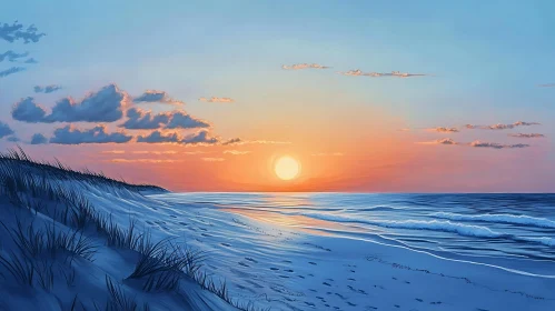 Peaceful Ocean Sunset Artwork