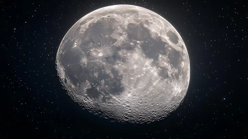 Moonlit Craters and Celestial Stars