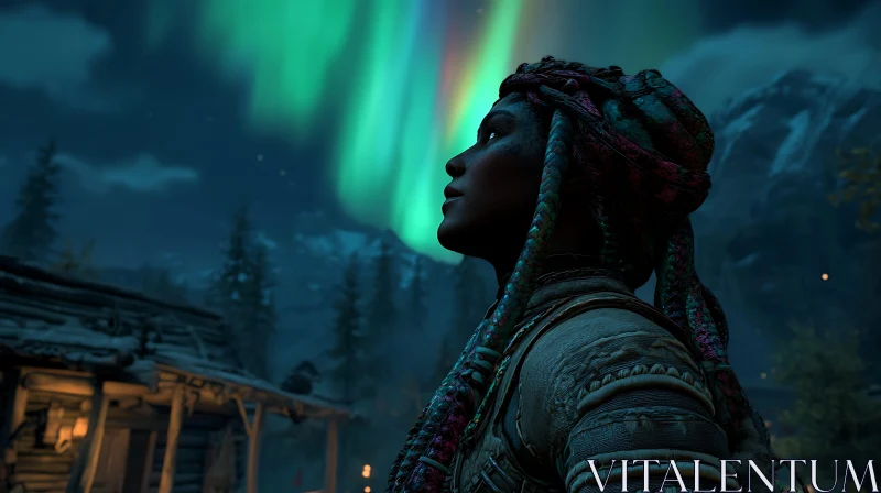 Aurora Gaze: A Night Portrait