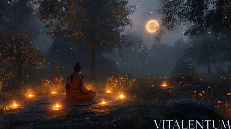 Serene Meditation by Candlelight
