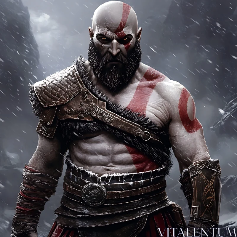 Armored Warrior with Red Markings