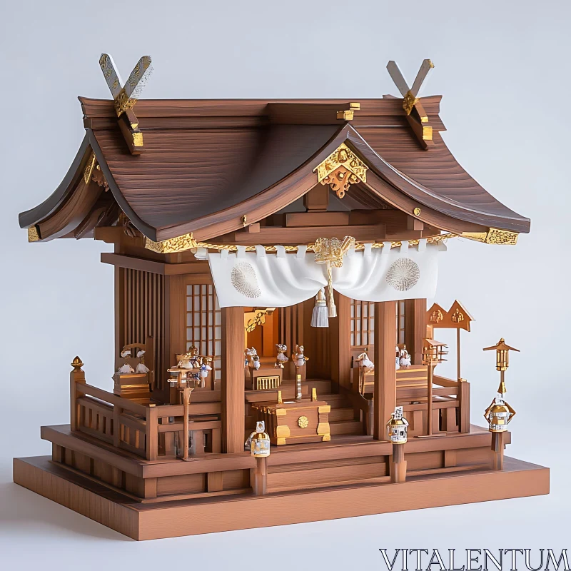 Detailed Japanese Shrine Model