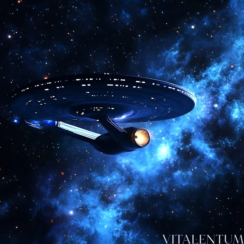 Spacecraft in Nebula AI Image