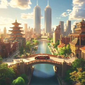 Urban Landscape with Traditional Buildings