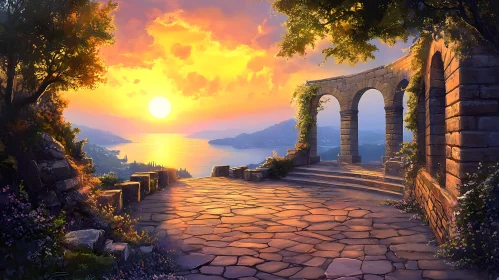 Golden Sunset at the Mediterranean Coast