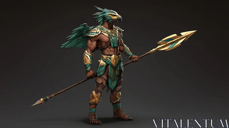 Ancient Egyptian Eagle Warrior Character