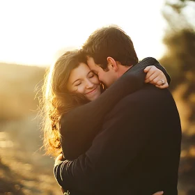 Golden Hour Embrace: A Moment of Love