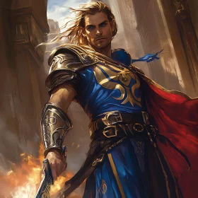 Brave Knight with Sword and Cape