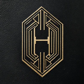 Gold Geometric Pattern on Leather Surface