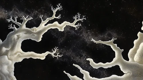 White Trees and Cosmic Sky Art