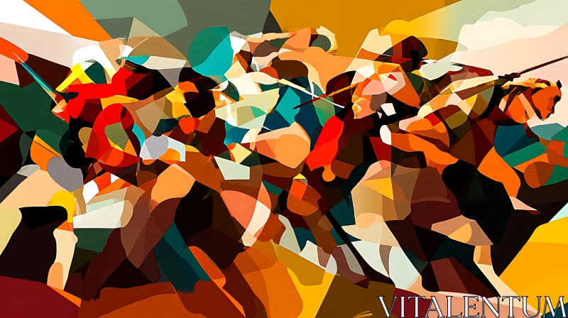Colorful Shapes Painting AI Image